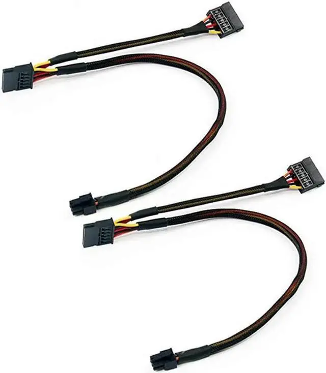 Alt view image 2 of 2 - FOR 2Pcs 6Pin To 15Pin X2 SATA Power Cable Cord For 3650 3653 3655 Desktop Computer HDD SSD Expansion Cable