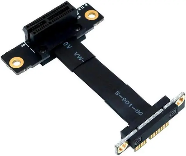 Alt view image 2 of 2 - FOR 5CM PCIE X1 Riser Cable Dual 90 Degree Right Angle Pcie 3.0 X1 To X1 Extension Cable 8Gbps PCI Express For ITX Chassis