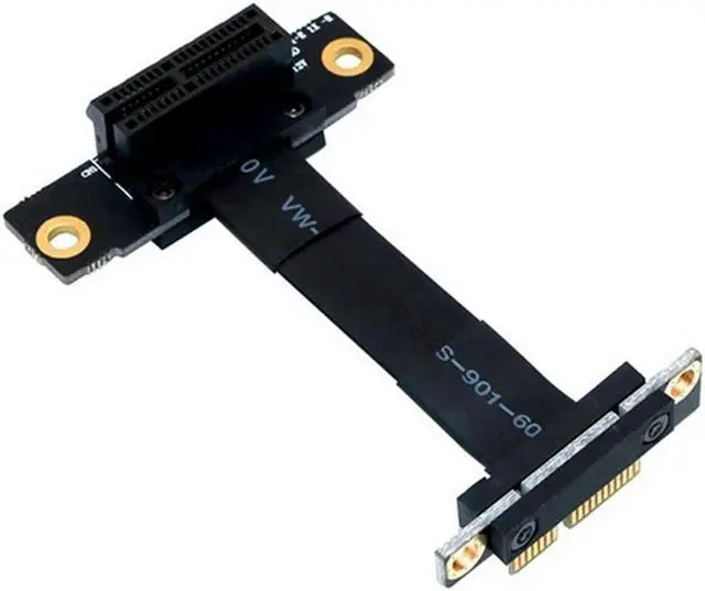 Alt view image 2 of 2 - FOR PCIE X1 Riser Cable Dual 90 Degree Right Angle Pcie 3.0 X1 To X1 Extension Cable 8Gbps PCI 1X Riser Card Ribbon Ext
