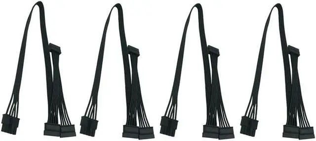 Main image of FOR 4 Pcs 5Pin To 3 Port SATA Peripheral Power Supply Cable For Modular PSU
