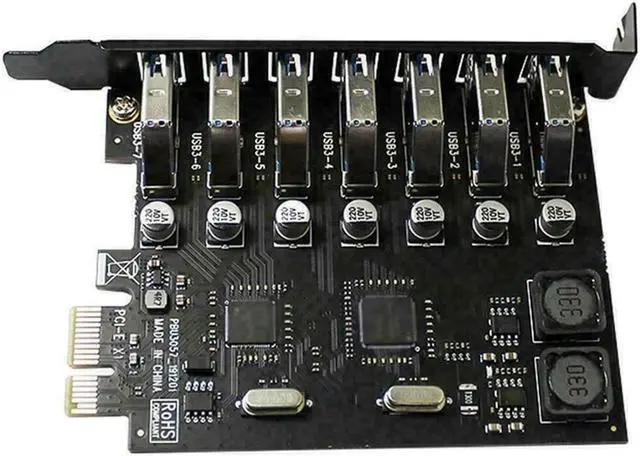 Main image of FOR 7 Port 5Gbps Adapter PCI-E Express Super Speed Add On Card USB Mini 3.0 S7N1 N0B5,Black