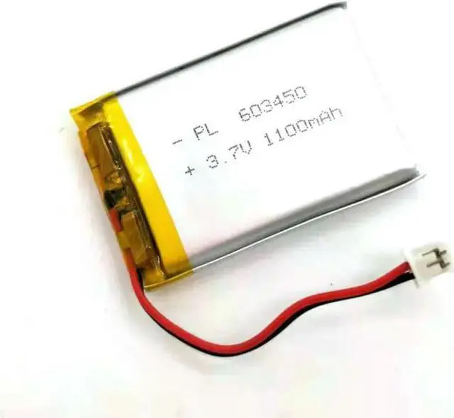 Main image of FOR 2pcs 603450 Rechargeable 3.7V 1200mAh Li Polymer Ion 2 Pin 2.0mm