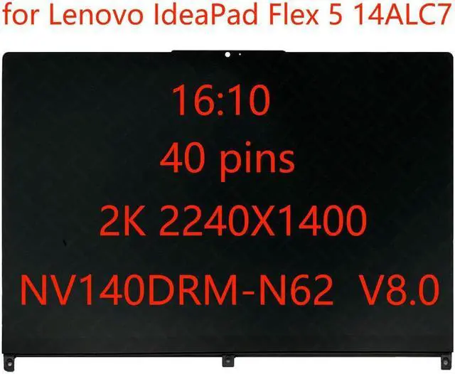 Main image of FOR 5 14ALC7 82R9 FHD/QHD IPS LED LCD Screen Matrix Assembly 1920x1200/2240x1400 EDP 30/40 Pins 60 Hz