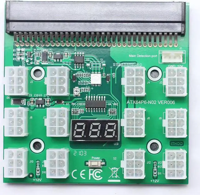 Main image of FOR Breakout Board 12pin 17 Pin Power Supply Cables 62cm 6pin To 8pin (6+2) PCI-E Power Cable for CPU Power Supply Board