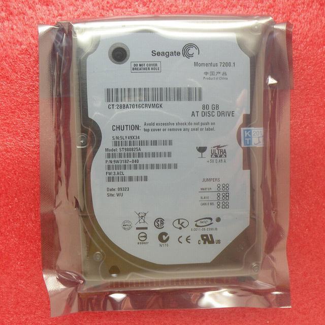 Alt view image 3 of 5 - Seagate Momentus 7200.1 ST980825A 80GB 7200 RPM 8MB Cache IDE Ultra ATA100 / ATA-6 2.5" Notebook Hard Drive Bare Drive