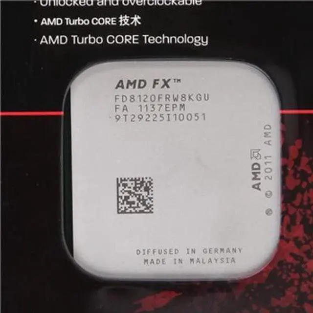 Alt view image 2 of 8 - AMD FX-8120 8-Core Black Edition Processor Socket AM3+ - FD8120FRGUBOX