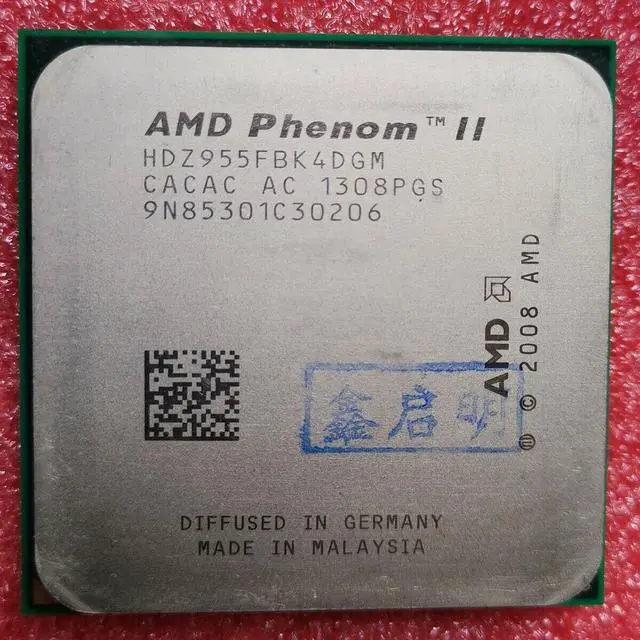 Alt view image 2 of 2 - AMD Phenom II X4 955 Black Edition - Phenom II X4 Deneb Quad-Core 3.2 GHz Socket AM3 125W Processor - HDZ955FBGIBOX
