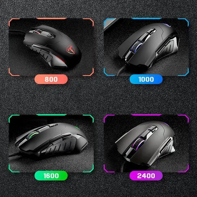 Alt view image 6 of 7 - Portholic Gaming Mouse Wired Breathing Light Ergonomic Game USB Computer Mice Multicolor Gamer Desktop Laptop PC Gaming Mouse, 6 Buttons for Windows 7/8/10/XP Vista Linux, Black