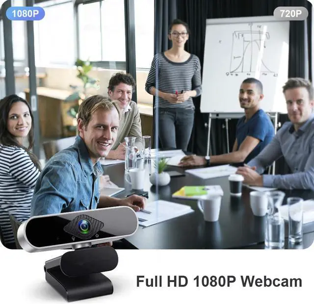 Alt view image 2 of 6 - Portholic Full HD 1080p Webcam, Webcam with Microphone Streaming Computer Web Cam for PC Laptop Desktop 360 Degree Rotation Computer Camera Highly Compatible with Win10/8/8.1/7/XP Linux Mac