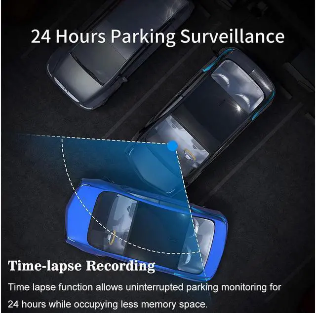 Alt view image 5 of 7 - 360 G500H Premium 2K Dual Dash Cam, 2560x1440P Front, 1920x1080 Rear Camera, 160° Wide Angle, Color Night Vision, 24hr Motion Detection Parking Mode, Loop Recording, G-Sensor
