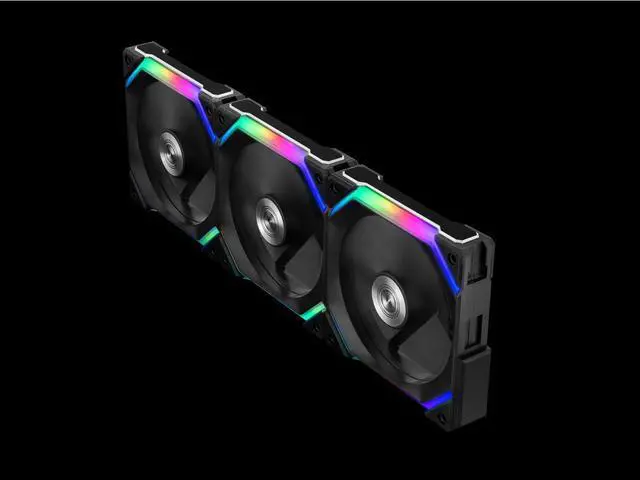 Alt view image 3 of 6 - Lian Li UNI Fan SL120-V1 3 Pack Black-with Controller and Extension (ARGB 120mm LED PWM Daisy-Chain) UF-SL120-V1-3B PC Cooling Computer ARGB Case Fans Heatsink Cooler