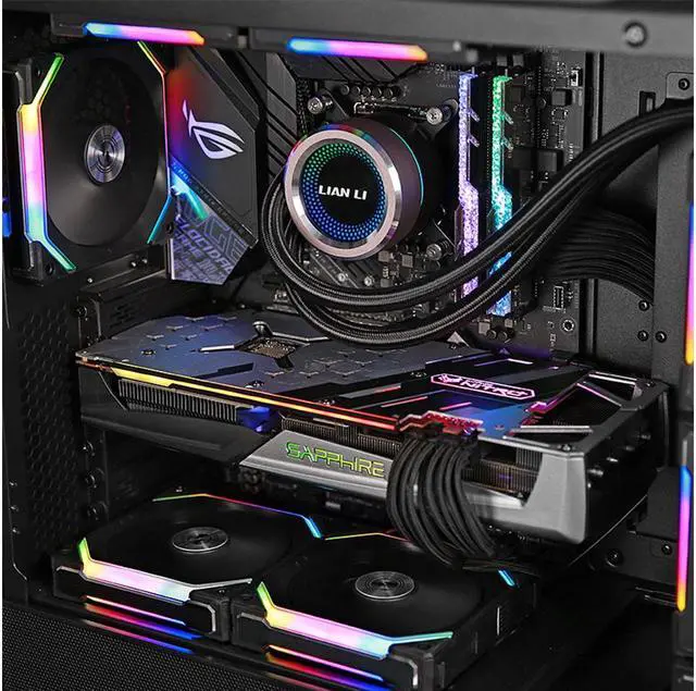 Alt view image 6 of 6 - Lian Li UNI Fan SL120-V1 3 Pack Black-with Controller and Extension (ARGB 120mm LED PWM Daisy-Chain) UF-SL120-V1-3B PC Cooling Computer ARGB Case Fans Heatsink Cooler