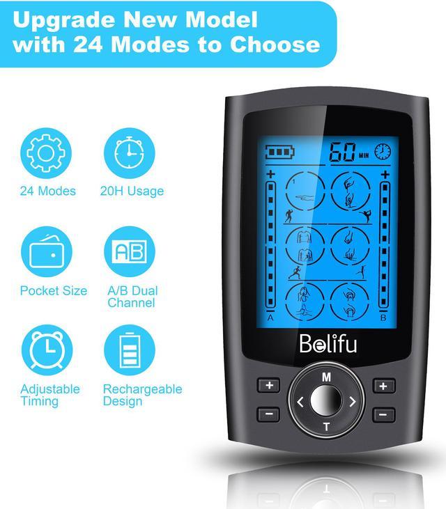 Belifu Dual Channel Tens Unit Electro Muscle Stimulator, Fully