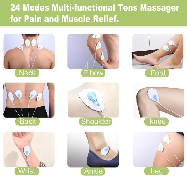 Alt view image 5 of 7 - Belifu Dual Channel Tens Unit Electro Muscle Stimulator, Fully Isolated with Independent 24 Modes, Rechargeable Pulse Massager with Electrodes Pads for Neck Back Arms Chronic Pain Relief Body Building