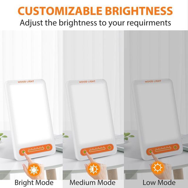 Alt view image 6 of 7 - MOOD LIGHT Light Therapy Lamp, UV Free 10000 Lux Brightness, 6 Timer Function, Adjustable Brightness Levels, Touch Control, and Rotatable Standing Bracket for a Happy Home/Office/Travelling