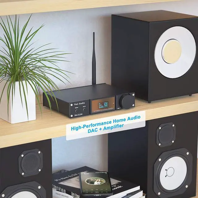 Alt view image 4 of 7 - Fosi Audio DA2120C 240W Bluetooth 5.0 Stereo Audio Hi-Fi DAC Amplifier Support aptX 24Bit-192kHz 2.1 Channel Integrated Class D Power Amp with RCA/PC-USB/Coaxial/Optical Input and Remote Control