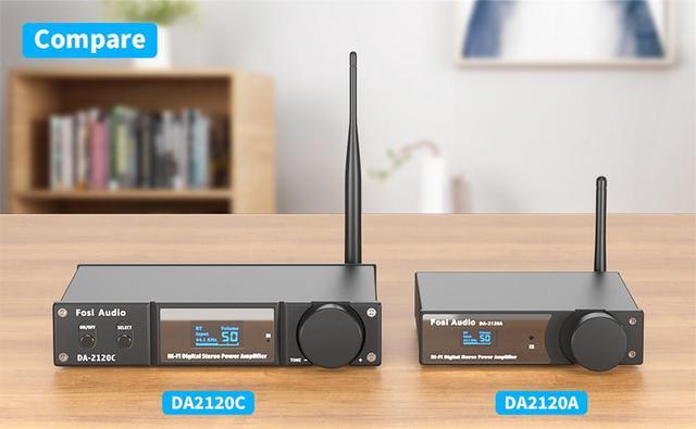 Alt view image 3 of 7 - Fosi Audio DA2120A Bluetooth Amplifier Stereo Receiver 2 Channel Audio Wireless Amp, DAC Hi-Fi Compact Mini Integrated Class D Power Amp for 50W x2@4O Speakers & Active Subwoofer with Remote Control