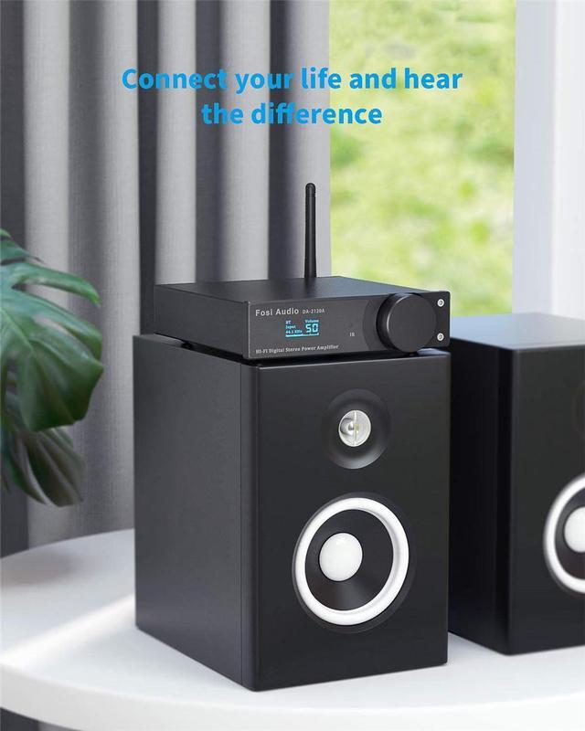 Alt view image 2 of 7 - Fosi Audio DA2120A Bluetooth Amplifier Stereo Receiver 2 Channel Audio Wireless Amp, DAC Hi-Fi Compact Mini Integrated Class D Power Amp for 50W x2@4O Speakers & Active Subwoofer with Remote Control