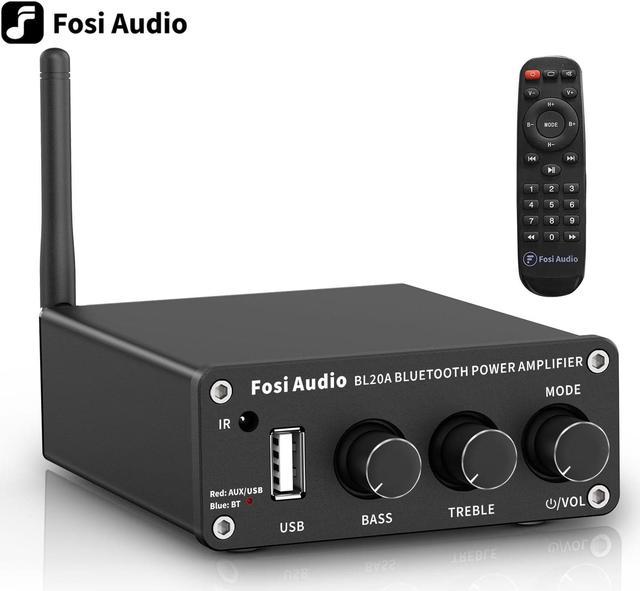 Fosi Audio BL20A 200W Bluetooth 5.0 Home Audio Stereo Amplifier Hi-Fi Mini  Class D Integrated Amp with U-Disk/3.5MM AUX/RCA Input and Remote Control 