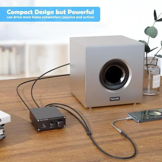 Alt view image 3 of 6 - Fosi Audio TP-02 TDA7498E Subwoofer Amplifier Mini Sub Bass Digital Class D Integrated Subwoofer Amp 220Watt