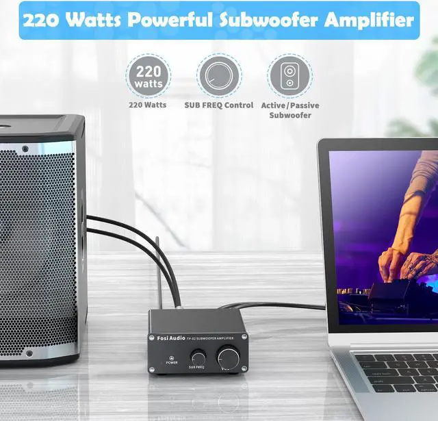 Alt view image 4 of 6 - Fosi Audio TP-02 TDA7498E Subwoofer Amplifier Mini Sub Bass Digital Class D Integrated Subwoofer Amp 220Watt
