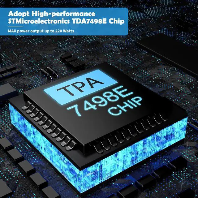 Alt view image 6 of 6 - Fosi Audio TP-02 TDA7498E Subwoofer Amplifier Mini Sub Bass Digital Class D Integrated Subwoofer Amp 220Watt