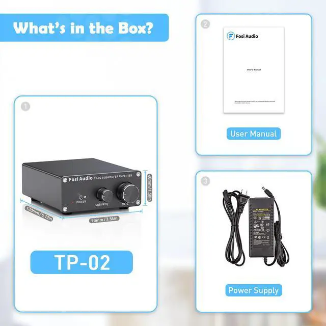 Alt view image 5 of 6 - Fosi Audio TP-02 TDA7498E Subwoofer Amplifier Mini Sub Bass Digital Class D Integrated Subwoofer Amp 220Watt