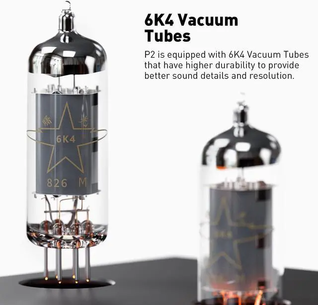 Alt view image 5 of 7 - Fosi Audio P2 Headphone Amplifier Vacuum Tube Headphone Amp Mini Hi-Fi Stereo Audio with Low Ground Noise Output Protection