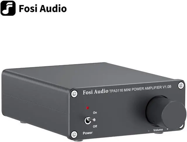 Main image of Fosi Audio V1.0B 2 Channel Amplifier Stereo Audio Amp Mini Hi-Fi Class D Integrated TPA3116 Amp for Home Speakers 50W x 2 with 19V 4.74A Power Supply