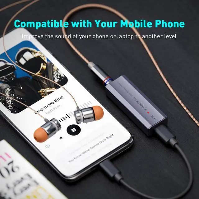 Alt view image 5 of 7 - Fosi Audio DS2 USB C to AUX Headphone Amp DAC Dongle 3.5mm Jack Audio Portable Amplifier Dual Output DSD256 4.4mm Balanced High Resolution CS43131 for iPhone 15 Pro Max Plus iPad Android Phone