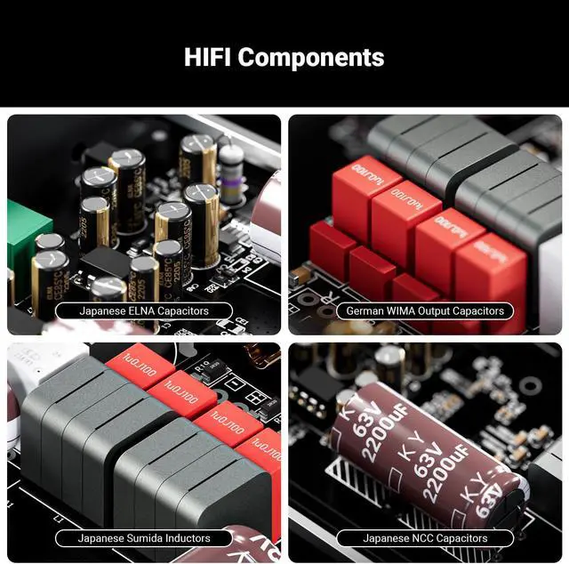 Alt view image 4 of 7 - Fosi Audio V3 Stereo Amplifier 300W x2 with TPA3255 Class D for Home Audio and Theater Systems Featuring Audiophile-Grade Components and Innovative Cooling Design with 32v power supply