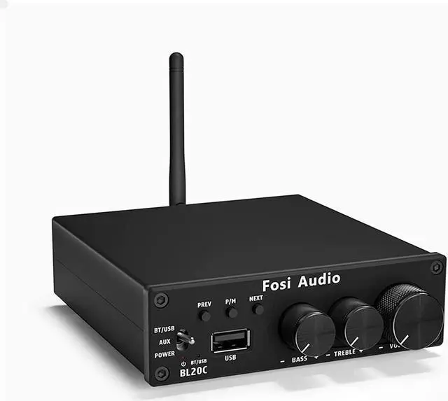 Main image of Fosi Audio BL20C Bluetooth 5.0 Stereo Audio Receiver Amplifier 320 Watts 2.1 CH Mini Hi-Fi Class D TDA7498E Integrated Amp U-Disk Player for Home Passive Speakers Powered Subwoofer(with Power Supply)