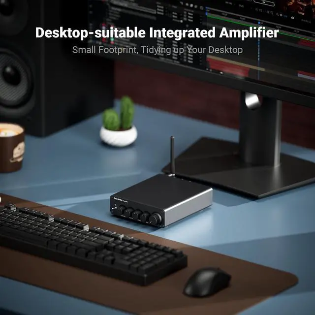 Alt view image 6 of 7 - Fosi Audio BT30D Pro TPA3255 Hi-Fi Bluetooth 5.0 Stereo Audio Receiver Amplifier 2.1 Channel Mini Class D Integrated Amp 165 Watt x2+350 Watt for Home Outdoor Desktop Bookshelf Speakers/Subwoofers