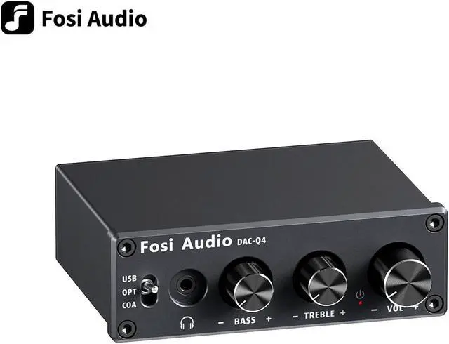 Main image of Fosi Audio Q4 Desktop DAC Headphone Amp for PC Mini Stereo Headphone Amplifier Combo USB Optical Coaxial to RCA AUX Digital-to-Analog Audio Converter Adapter for Home Powered Speakers
