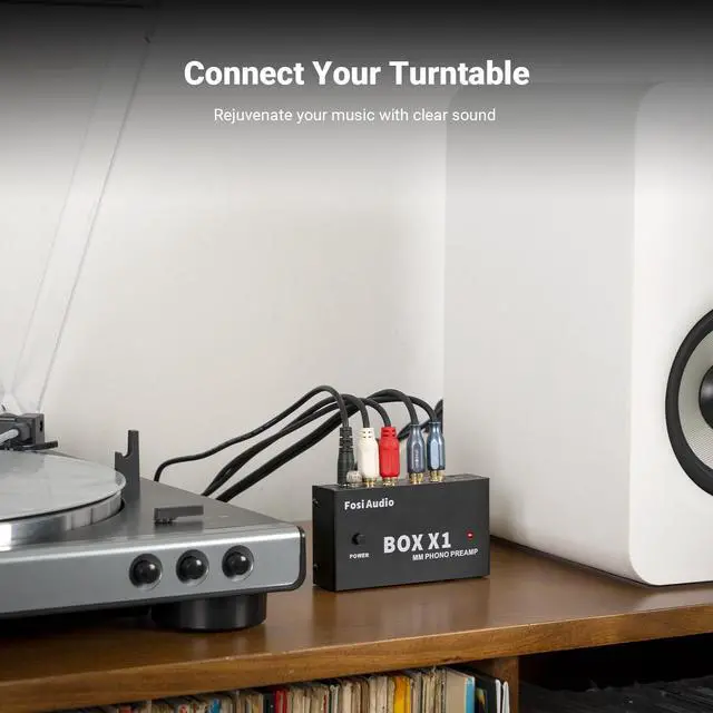 Alt view image 4 of 7 - Fosi Audio Box X1 Phono Preamp for MM Turntable Mini Stereo Audio Hi-Fi Phonograph/Record Player Preamplifier with 3.5MM Headphone and RCA Output with DC 12V Power Supply