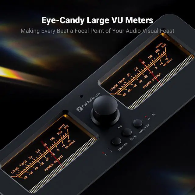 Alt view image 4 of 7 - Fosi Audio LC30 VU Meter Amplifier Speaker Selector Switch Box Audio Visualizer 2 In 2 Out Vintage Switcher for High Power Stereo Class A, B, AB, D, Tube Amps Home Audio Component Remote Control-Black