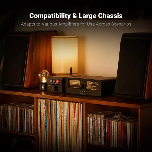 Alt view image 7 of 7 - Fosi Audio LC30 VU Meter Amplifier Speaker Selector Switch Box Audio Visualizer 2 In 2 Out Vintage Switcher for High Power Stereo Class A, B, AB, D, Tube Amps Home Audio Component Remote Control-Black