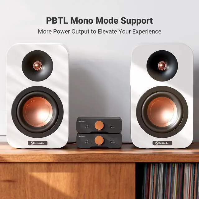 Alt view image 4 of 7 - Fosi Audio ZA3 Balanced Stereo Amplifier Home Audio Component Mini 2 Channel Mono Amp TPA3255 for Subwoofer Desktop Home Theater Bookshelf Tower Floorstanding Passive Speakers with 48V Power Supply