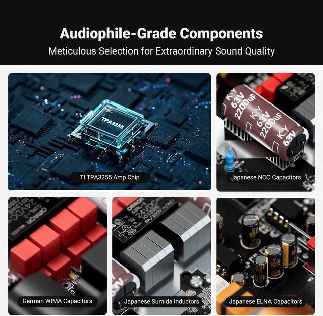 Alt view image 5 of 7 - Fosi Audio ZA3 Balanced Stereo Amplifier Home Audio Component Mini 2 Channel Mono Amp TPA3255 for Subwoofer Desktop Home Theater Bookshelf Tower Floorstanding Passive Speakers with 48V Power Supply
