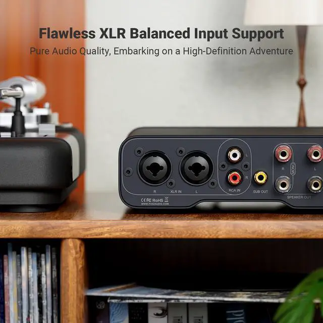 Alt view image 3 of 7 - Fosi Audio ZA3 Balanced Stereo Amplifier Home Audio Component Mini 2 Channel Mono Amp TPA3255 for Subwoofer Desktop Home Theater Bookshelf Tower Floorstanding Passive Speakers with 48V Power Supply