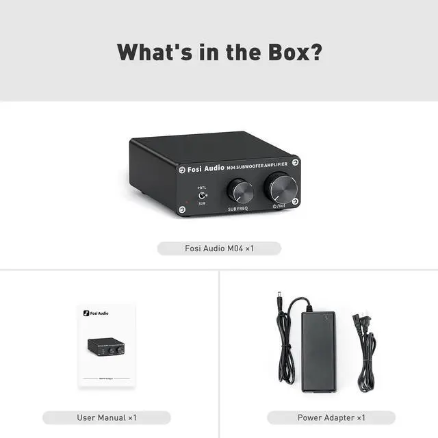 Alt view image 7 of 7 - Fosi Audio M04 Subwoofer Amplifier for Home Theater Mono Channel Digital Class D Integrated Power Amp for Passive Speakers Subwoofer