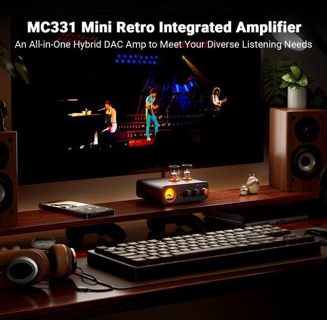 Alt view image 2 of 7 - Fosi Audio MC331 Tube Integrated Amplifier with DAC 2 Channel Home Audio Stereo Power Amp
