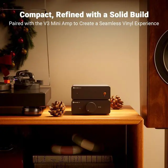 Alt view image 4 of 7 - Fosi Audio Box X5 Phono Preamp for Turntable, Mini Preamplifier Home Audio for MM & MC Cartridge Turntable/Phonograph Record Player/Active Speakers, 4-Level Adjustable Gain 38/48/56/66 dB with RCA
