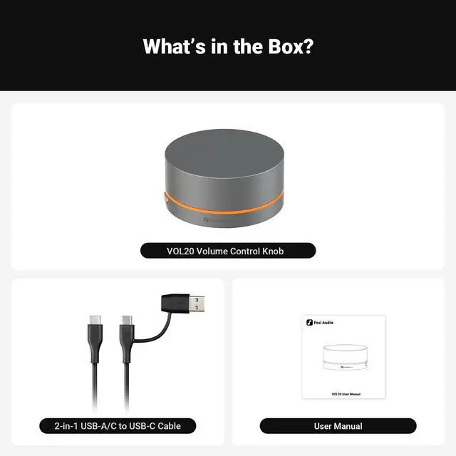 Alt view image 7 of 7 - Fosi Audio VOL20 Bluetooth Volume Control Knob, USB Multimedia Controller for PC/Gaming/Home Audio/Desktop, RGB Lighting Customization Multi-Function Button with Adjustment