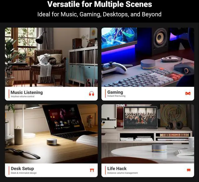Alt view image 5 of 7 - Fosi Audio VOL20 Bluetooth Volume Control Knob, USB Multimedia Controller for PC/Gaming/Home Audio/Desktop, RGB Lighting Customization Multi-Function Button with Adjustment