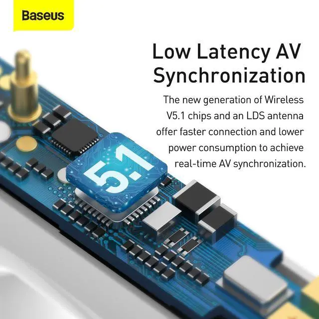 Alt view image 6 of 7 - Baseus Active Noise Cancelling-True Wireless Earphone S1 White