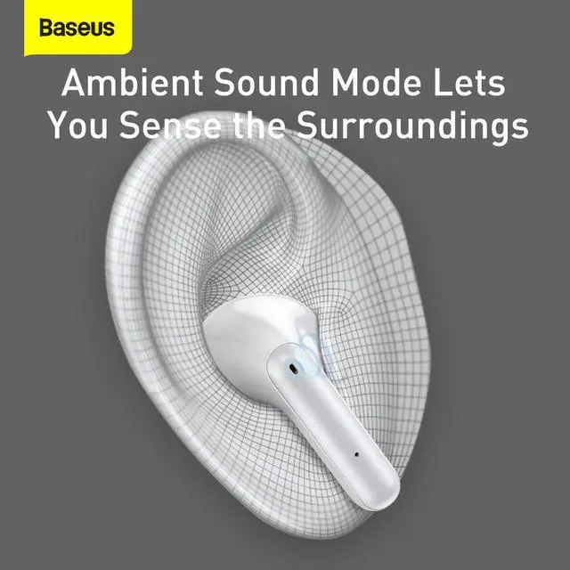 Alt view image 4 of 7 - Baseus Active Noise Cancelling-True Wireless Earphone S1 White