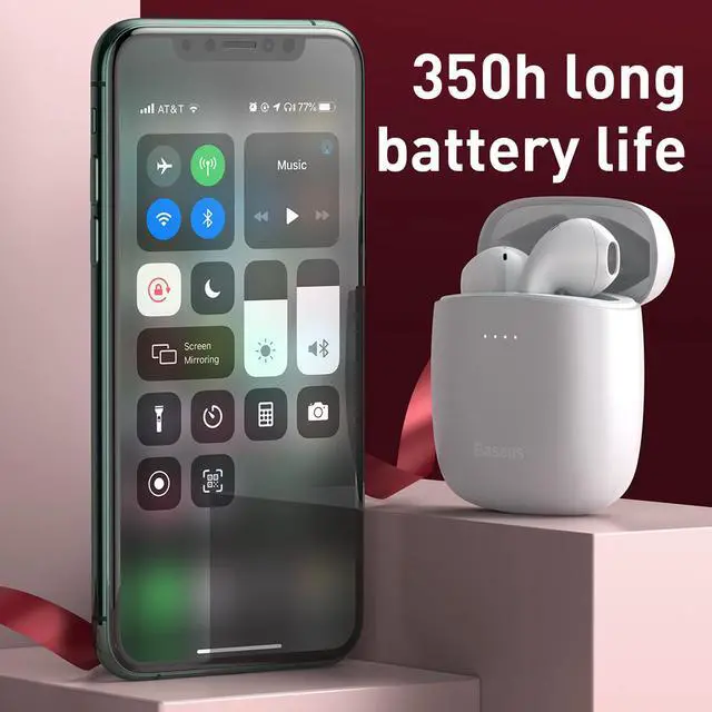 Alt view image 2 of 7 - Baseus Wireless Charging-True Wireless Earphones W04 Pro Black