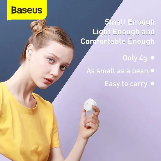 Alt view image 4 of 8 - Baseus True Wireless Earphones WM01 White