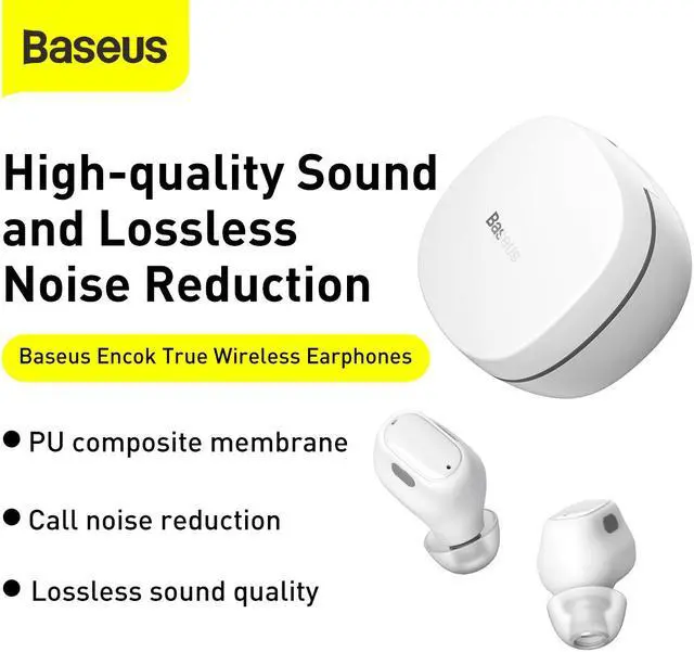 Alt view image 2 of 8 - Baseus True Wireless Earphones WM01 White